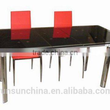 ST-070 12mm thick Black temper glass dining room tables