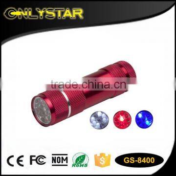 Onlystar GS-8400 aluminum tour guide sos emergency three color flashlight