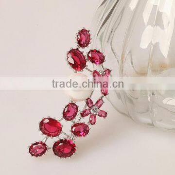 Platinum Plated Elegant Style Floral in 3 Colors Brooch With AAA+ Cubic Zircon Micro Pave Setting for Women and Men in 4 Colors photo-3