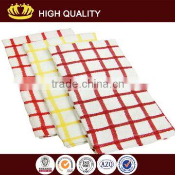 wholesale cheap linen printed grid tea towel