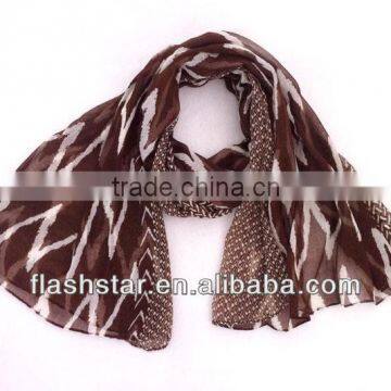 fashion lady polyester custom-made ZIG ZAG SCARF