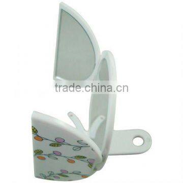 Folding three sided plastic hand held mirror cosmetic/fancy side table mirror
