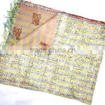 All Over Hand Stiched Indian Silk Kantha Scarves photo-6