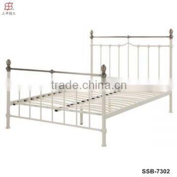 China Factory Bedroom Furniture Black White Metal Bed for 2 Person