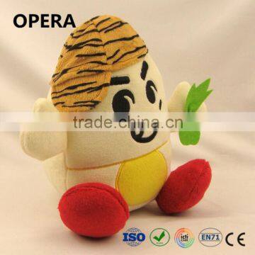 novely yellow egg shape soft plush toy to kids