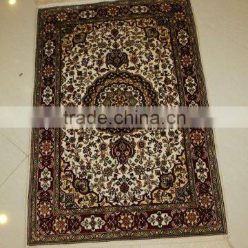 fine! classic handmade silk pray rug hand knotted silk carpet