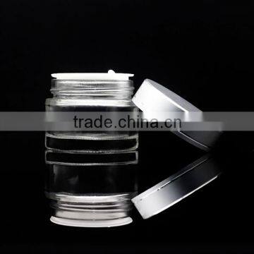 30g 50g Clear Glass Jar Face Cream Bottle With Aluminum Cap and Inner Lid photo-3