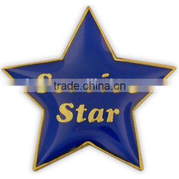 Hottest sell design your own badge Newly designing & Hot selling Star BlueLapel Pin