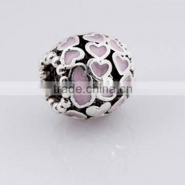 Fashion Jewelry Enamel Heart 925 Sterling Silver European Beads