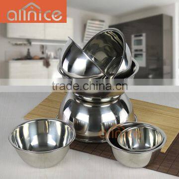 wholesale multiple sets round mixing bowl/stainless steel salad bowl