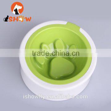 Pet dog slow eat anti-choke train bowl paw style avoid fat good quality PP