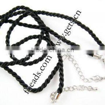 3mm Black With Iron Chain Silk Necklace Cord