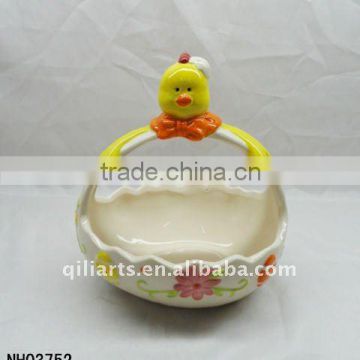 ceramic chicken shaped egg basket