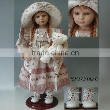 Wholesale 27inch country girl doll with fashion doll clothes