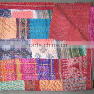 Latest Arrival !! Vintage Silk Patola Sari Kantha Quilts~Source directly from factory in INDIA