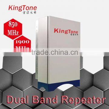 Kingtone band selective repeater 850 1900MHz 10km woreless repeater booster GSM PCS dual band cell phone signal booster 850/1900