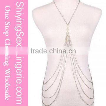 Elegant Multi-layer Silver Tassel Bikini women body chain