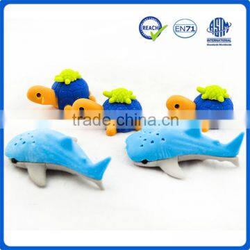 Fancy school cute lovely 3D animal 3d shaped rubber erasers for school kids