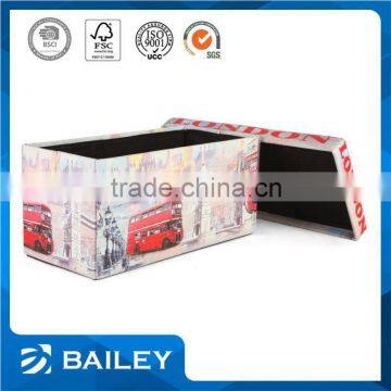 Home Furniture High Quality Gold Stool Wood Ottoman photo-2