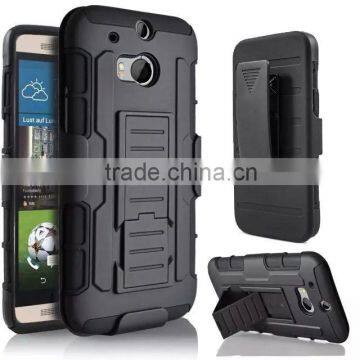 Combo Armor Robot With Foothold Phone Case For HTC M8