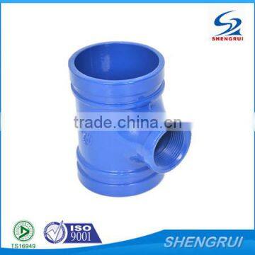 Ductile Iron Mechanical Threaded reducing Tee pipe fittings system