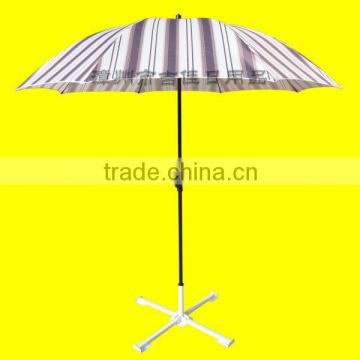 Diam 2M striped fiberglass patio umbrella