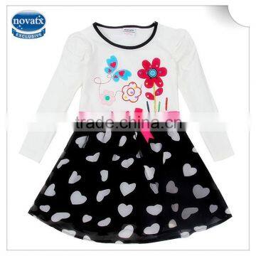 (H5749) white 18m-6y nova kids frocks emrboidery baby dresses girls hot selling baby dresses autumn dress