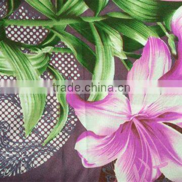 Big Flower Printed Peached Polyester Fabric for Bed Sheet photo-2