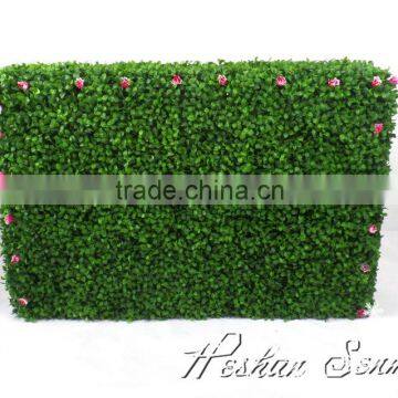 China manufacture artificial boxwood hedge boxwood privacy screen boxwood hedge trimmed topiary with flower