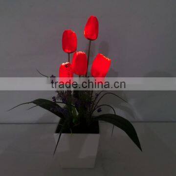 wedding table centerpieces restaurant decoration artificial tulip lighting bonsai flowers with factory price