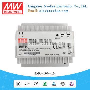 Meanwell DR-100-15 15V 100W Industrial DIN Rail Power Supply/UL listed din rail power supply