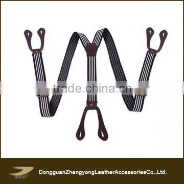 Wholesale custom genuine leather suspenders fashion suspenders for men