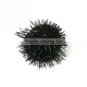 HOT SALE ! Small Christmas Party Decorative Black Glitter Pom Pom Ball