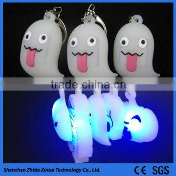 cute 3D image silicone LED light keychain