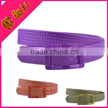 Hot Women Spring And Summer Five Flavor Candy Color Holes Plastic Silicone Belt