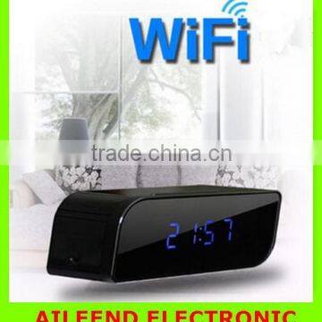 1.3mp wide angle160 degree DVR camera clock,Night Vision P2P camcorder WiFi clock camera