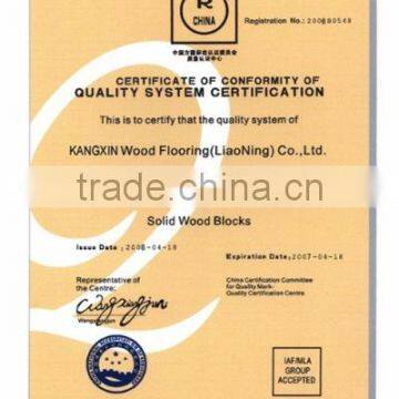 Certificate of Conformity of Quality System Certif
