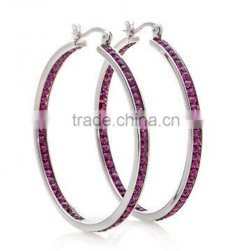 Colored Crystal Inside-Outside Hoop Earrings Manufacturer & Factory & Supplier