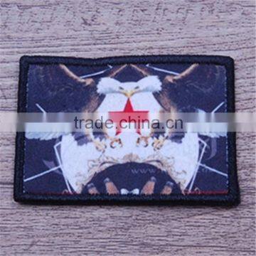 Custom emboridered border silk screen sublimation slim cool satin patches