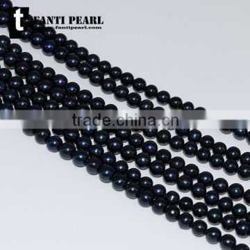 7-8mm near round black pearl necklace dye pearl necklace without blemish