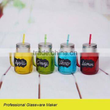 hot selling 4pcs Glass Mason Jar Set with Black Board