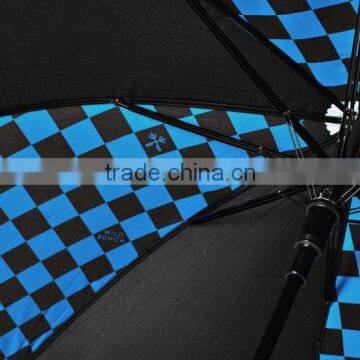 Factory 23 Inch Walking Stick Automatic Logo Check Printed Umbrella