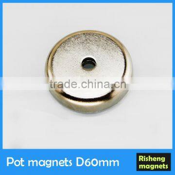 magnet pot N35 magnet Dia.60mm countersunk hole strong Pot Magnets magnet with screw hole