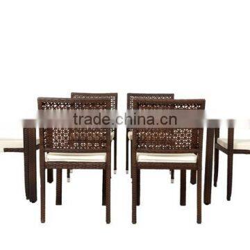 Glass patio rattan dining table