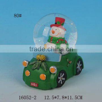 Excellent christmas gifts,ceramic christmas snow ball souvenir with snowman statue