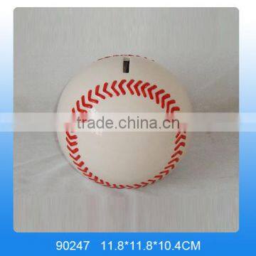 Ceramic baseball coin bank, money box,ceramic piggy box,ceramic cash boxceramic saving box