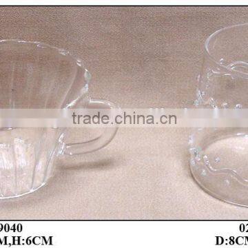 different capacities of glass tea pot and cup