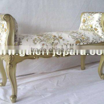 Antique Bedroom Stool - French Bed Stool Furniture with Upholstery - Furniture Indonesia