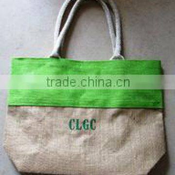 Jute Bag With Cotton Webbing & Rope Handles