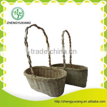 Rattan Flower Basket With Handle